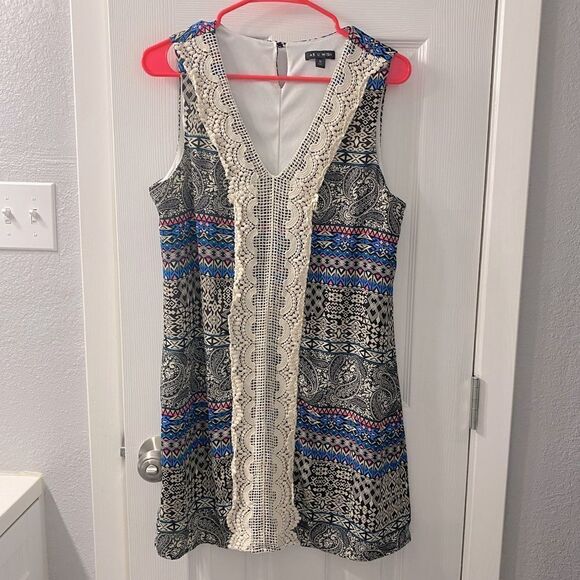 AS U WISH Multicolor aztec mixed prints lace dress m - Picture 1 of 9